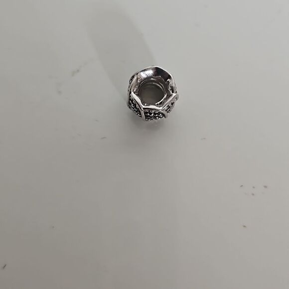 925 Sterling Silver Sparkling Black Stone Charm Silver - Picture 3 of 16